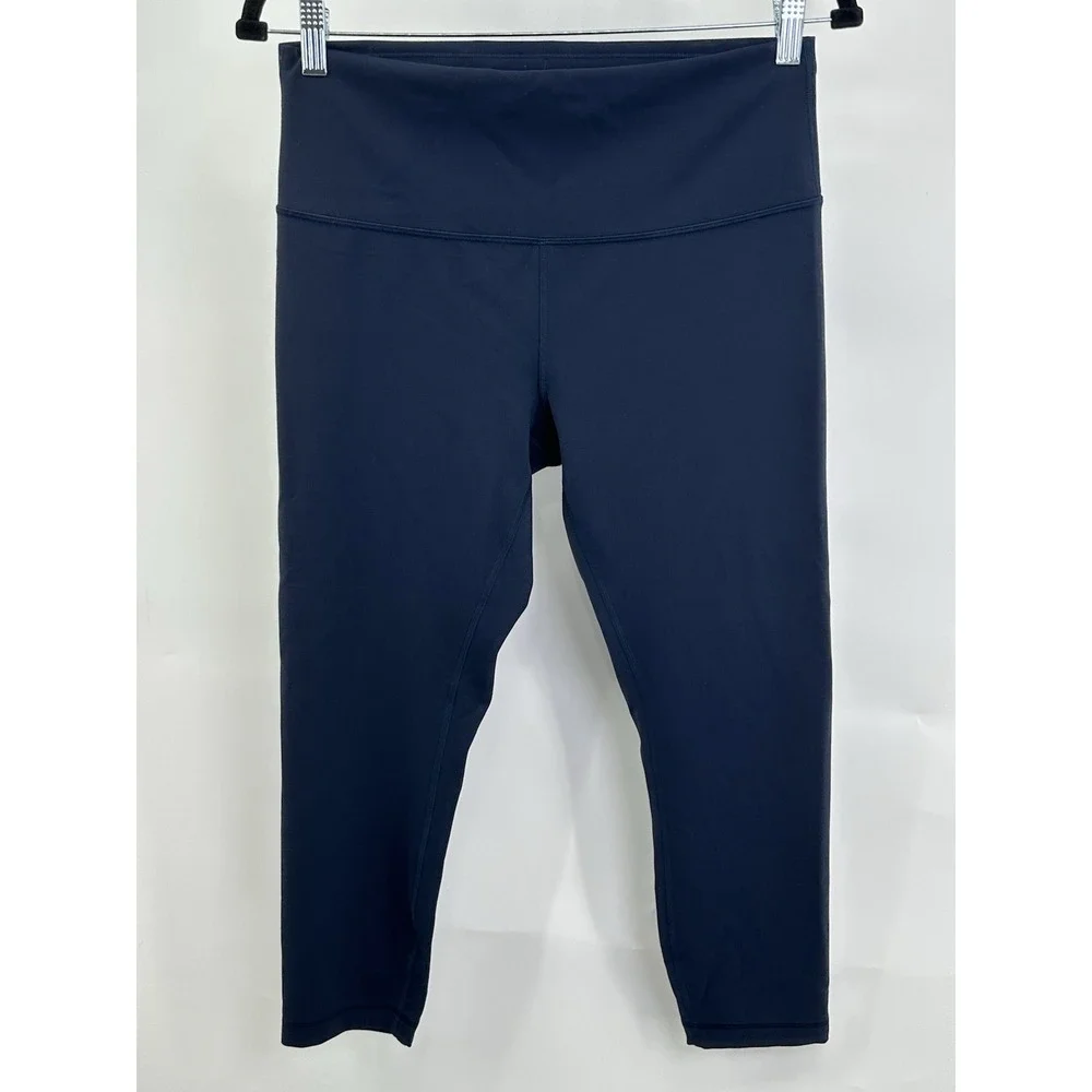 Lululemon Wunder Train High-Rise Leggings Womens 12 Blue Yoga Gym Athletic Crop